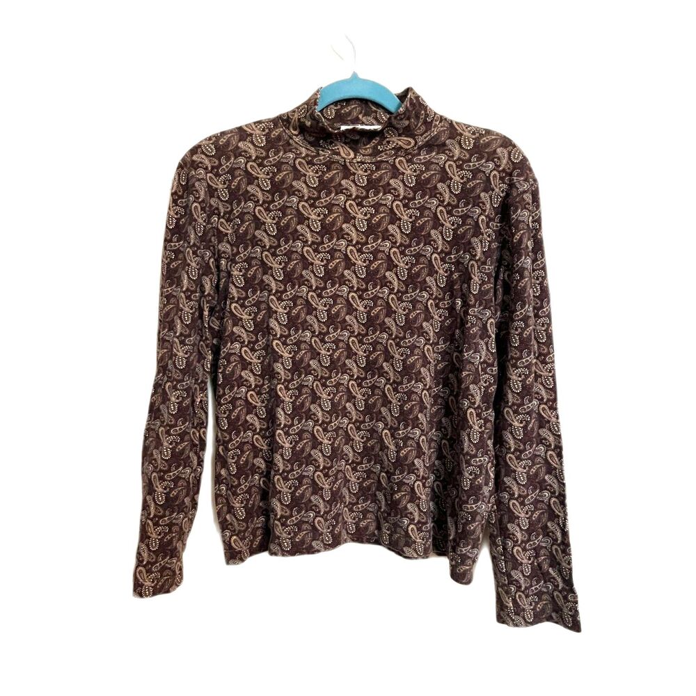Vintage Brown Paisley Turtle Neck